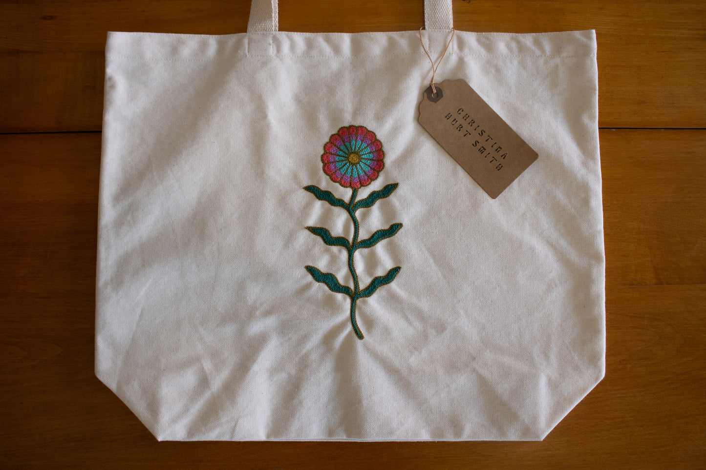 CHAINSTITCHED TOTE BAG