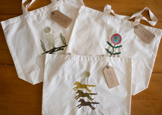 CHAINSTITCHED TOTE BAG