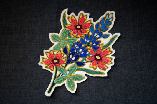 TEXAS BLUEBONNET AND FIREWHEEL PATCH